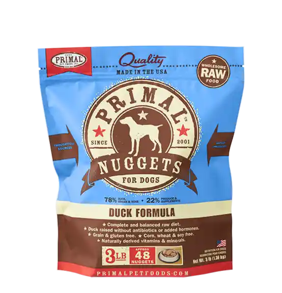 Raw Frozen Canine Duck Formula Nuggets Dog Food 3-lb